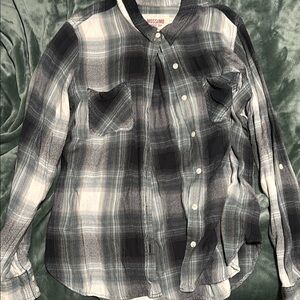 Mossimo Black and White Plaid Shirt